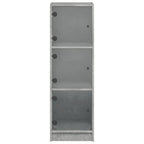 vidaXL Highboard mit Glastüren Betongrau 35x37x109 cm