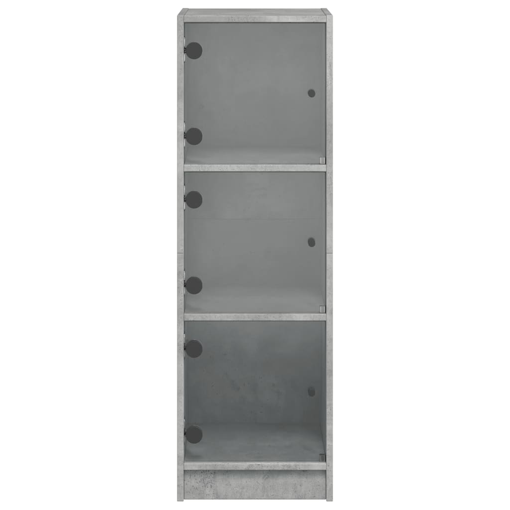 vidaXL Highboard mit Glastüren Betongrau 35x37x109 cm