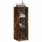 vidaXL Highboard mit Glastüren Räuchereiche 35x37x109 cm