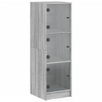 vidaXL Highboard mit Glastüren Grau Sonoma 35x37x109 cm