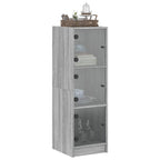 vidaXL Highboard mit Glastüren Grau Sonoma 35x37x109 cm