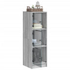 vidaXL Highboard mit Glastüren Grau Sonoma 35x37x109 cm