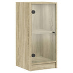 vidaXL Beistellschrank mit Glastüren Sonoma-Eiche 35x37x75,5 cm