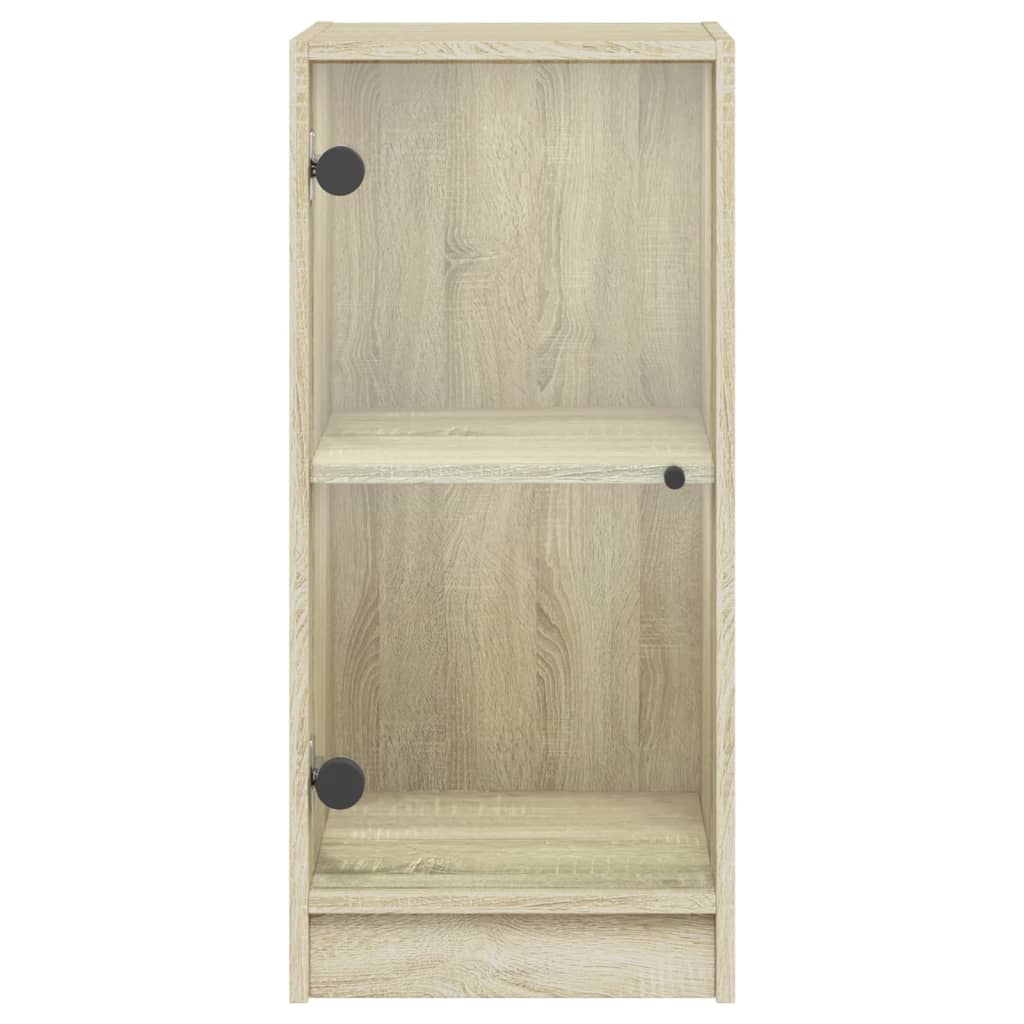 vidaXL Beistellschrank mit Glastüren Sonoma-Eiche 35x37x75,5 cm