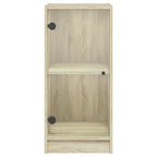 vidaXL Beistellschrank mit Glastüren Sonoma-Eiche 35x37x75,5 cm