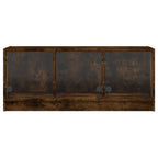 vidaXL TV-Schrank mit Glastüren Räuchereiche 102x37x42 cm
