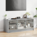 vidaXL TV-Schrank mit Glastüren Grau Sonoma 102x37x42 cm