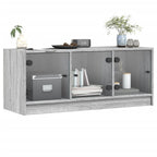 vidaXL TV-Schrank mit Glastüren Grau Sonoma 102x37x42 cm