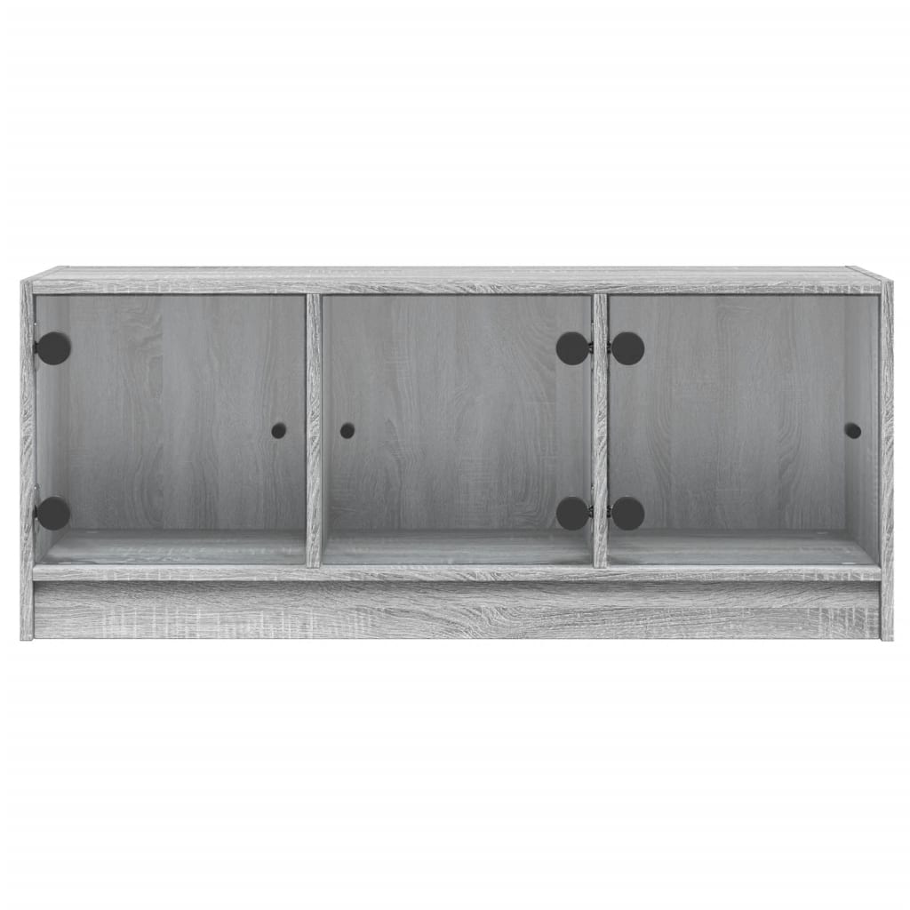 vidaXL TV-Schrank mit Glastüren Grau Sonoma 102x37x42 cm
