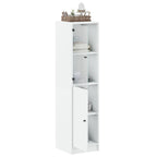 vidaXL Highboard mit Glastür Weiß 35x37x142 cm