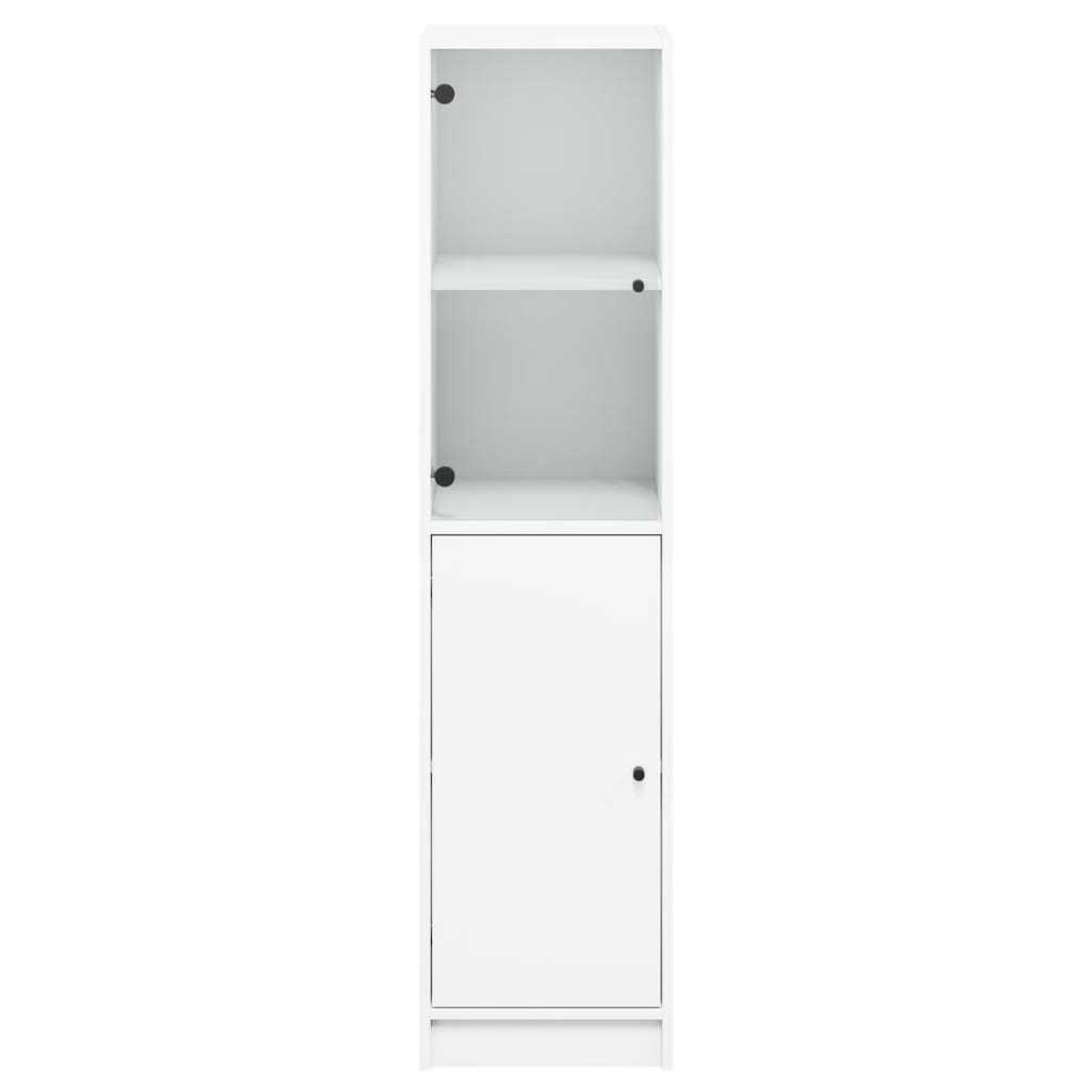 vidaXL Highboard mit Glastür Weiß 35x37x142 cm