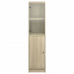 vidaXL Highboard mit Glastür Sonoma-Eiche 35x37x142 cm