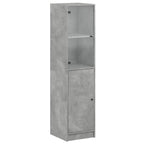 vidaXL Highboard mit Glastür Betongrau 35x37x142 cm