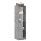 vidaXL Highboard mit Glastür Betongrau 35x37x142 cm