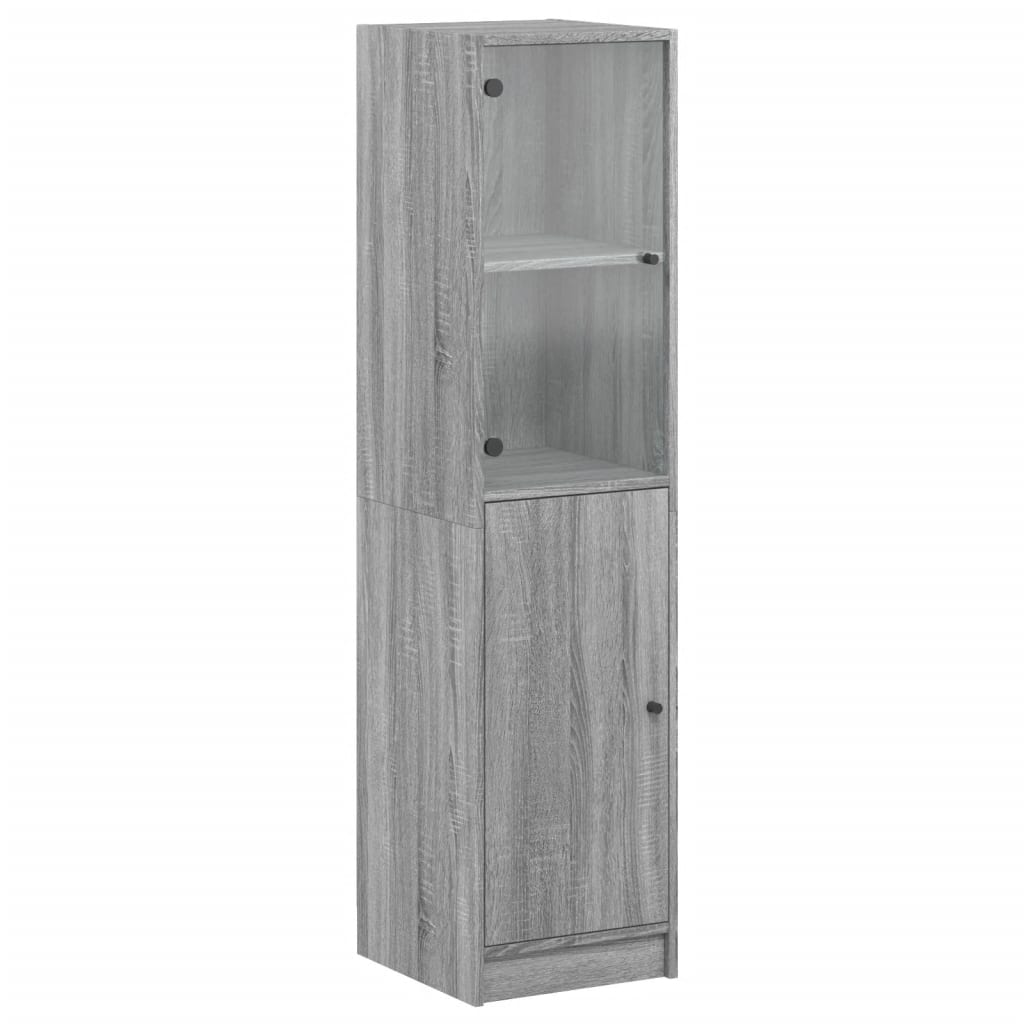 vidaXL Highboard mit Glastür Grau Sonoma 35x37x142 cm