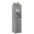 vidaXL Highboard mit Glastür Grau Sonoma 35x37x142 cm