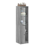vidaXL Highboard mit Glastür Grau Sonoma 35x37x142 cm