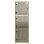 vidaXL Wandschrank mit Glastüren Sonoma-Eiche 35x37x100 cm