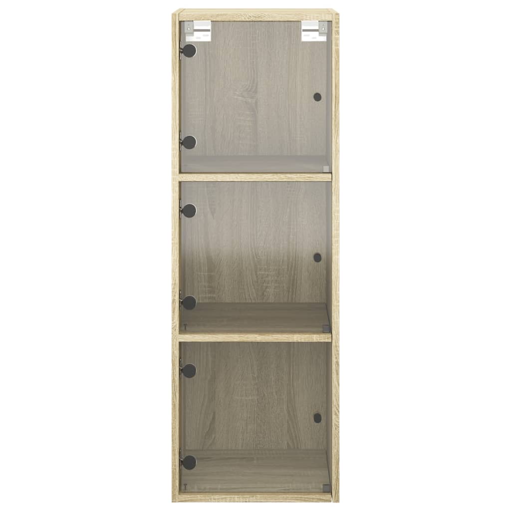 vidaXL Wandschrank mit Glastüren Sonoma-Eiche 35x37x100 cm
