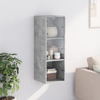 vidaXL Wandschrank mit Glastüren Betongrau 35x37x100 cm