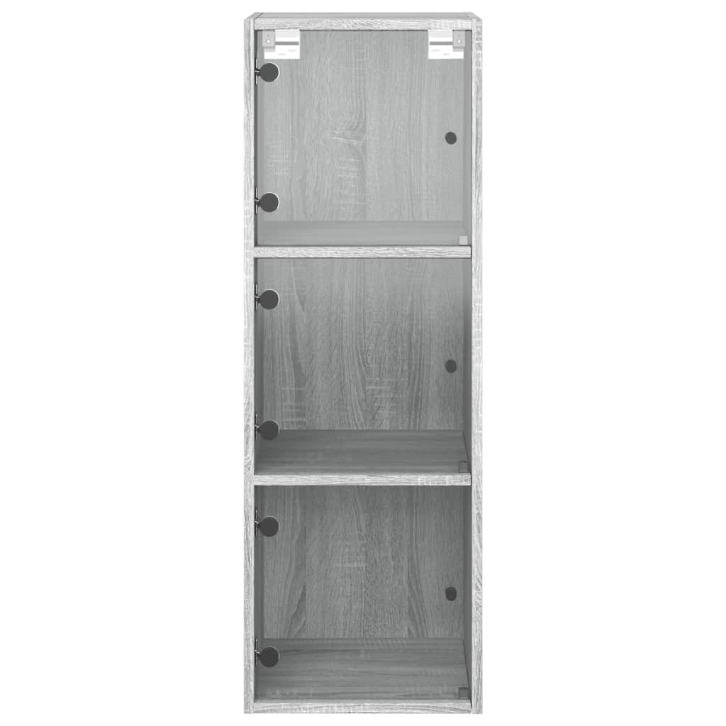 vidaXL Wandschrank mit Glastüren Grau Sonoma 35x37x100 cm