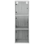 vidaXL Wandschrank mit Glastüren Grau Sonoma 35x37x100 cm