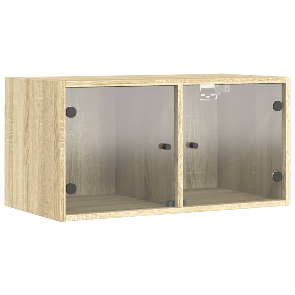 vidaXL Wandschränke mit Glastüren 2 Stk. Sonoma-Eiche 68,5x37x35 cm