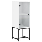 vidaXL Beistellschrank mit Glastür Weiß 35x37x100 cm