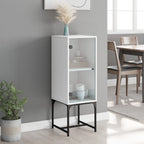 vidaXL Beistellschrank mit Glastür Weiß 35x37x100 cm