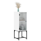 vidaXL Beistellschrank mit Glastür Weiß 35x37x100 cm