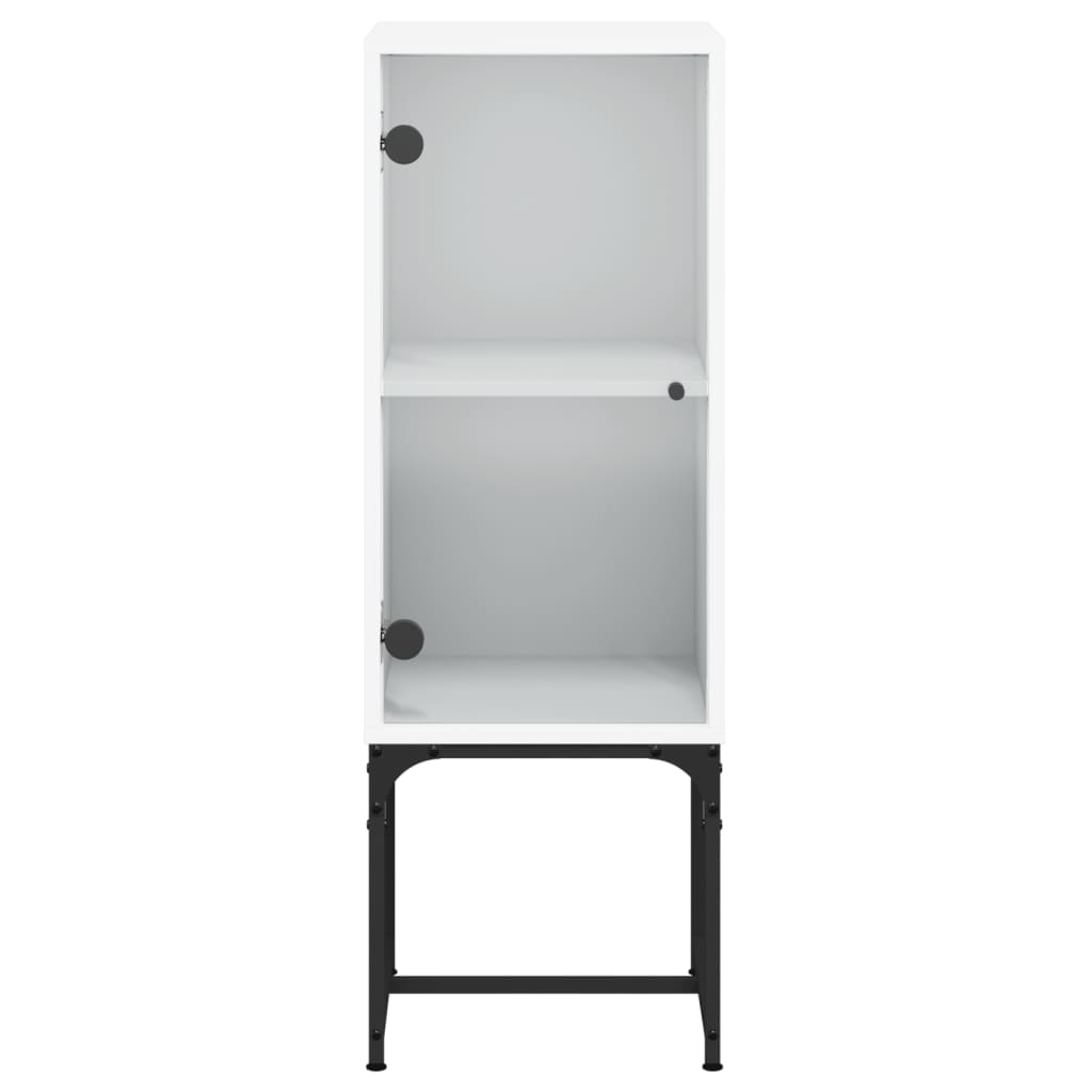 vidaXL Beistellschrank mit Glastür Weiß 35x37x100 cm