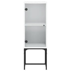 vidaXL Beistellschrank mit Glastür Weiß 35x37x100 cm