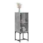 vidaXL Beistellschrank mit Glastür Betongrau 35x37x100 cm