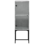 vidaXL Beistellschrank mit Glastür Betongrau 35x37x100 cm