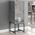 vidaXL Beistellschrank mit Glastür Betongrau 35x37x100 cm