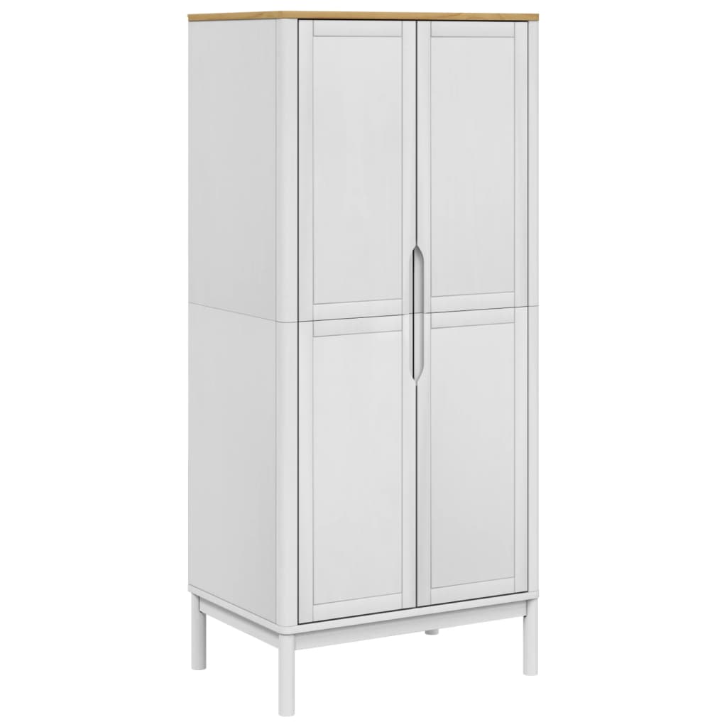 vidaXL Kleiderschrank FLORO Weiß 77x53x171 cm Massivholz Kiefer