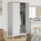 vidaXL Kleiderschrank FLORO Weiß 77x53x171 cm Massivholz Kiefer
