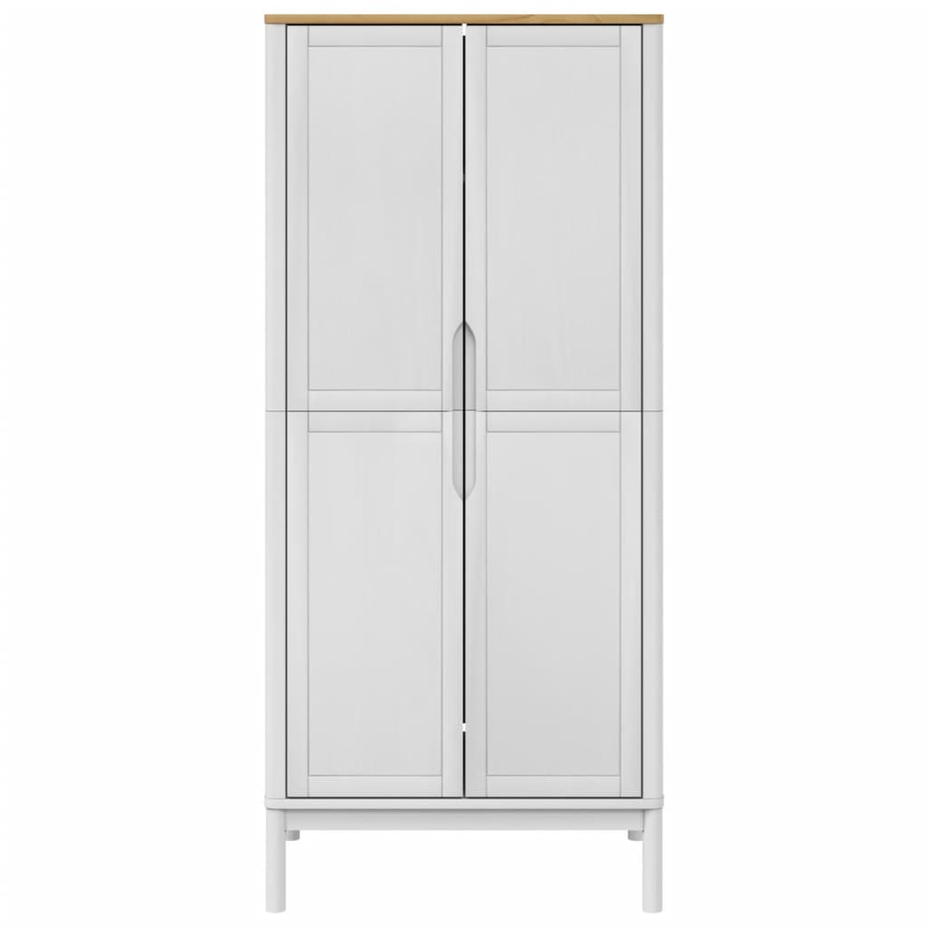 vidaXL Kleiderschrank FLORO Weiß 77x53x171 cm Massivholz Kiefer