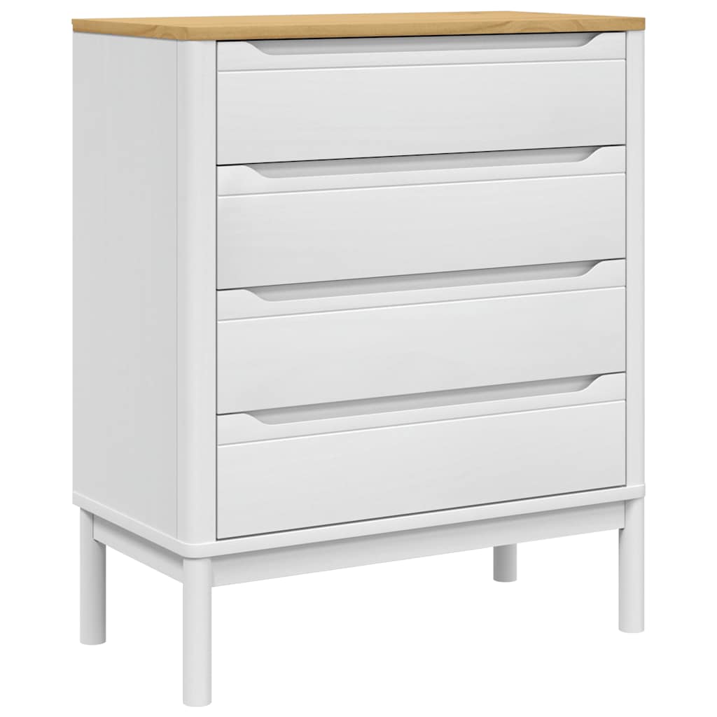 vidaXL Kommode FLORO Weiß Massivholz Kiefer