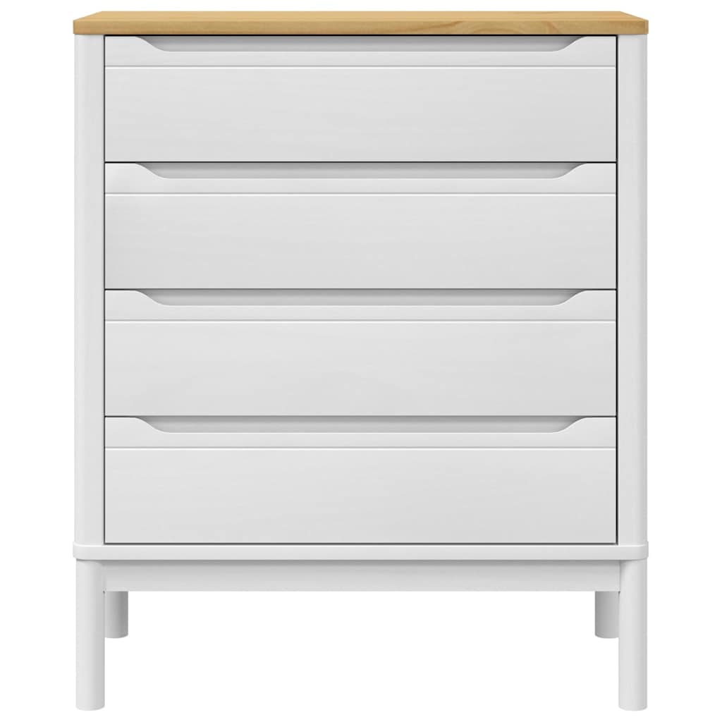 vidaXL Kommode FLORO Weiß Massivholz Kiefer