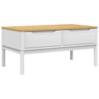 vidaXL Couchtisch FLORO Weiß 99x55,5x45 cm Massivholz Kiefer