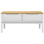vidaXL Couchtisch FLORO Weiß 99x55,5x45 cm Massivholz Kiefer