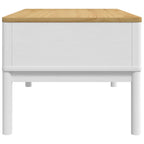 vidaXL Couchtisch FLORO Weiß 99x55,5x45 cm Massivholz Kiefer