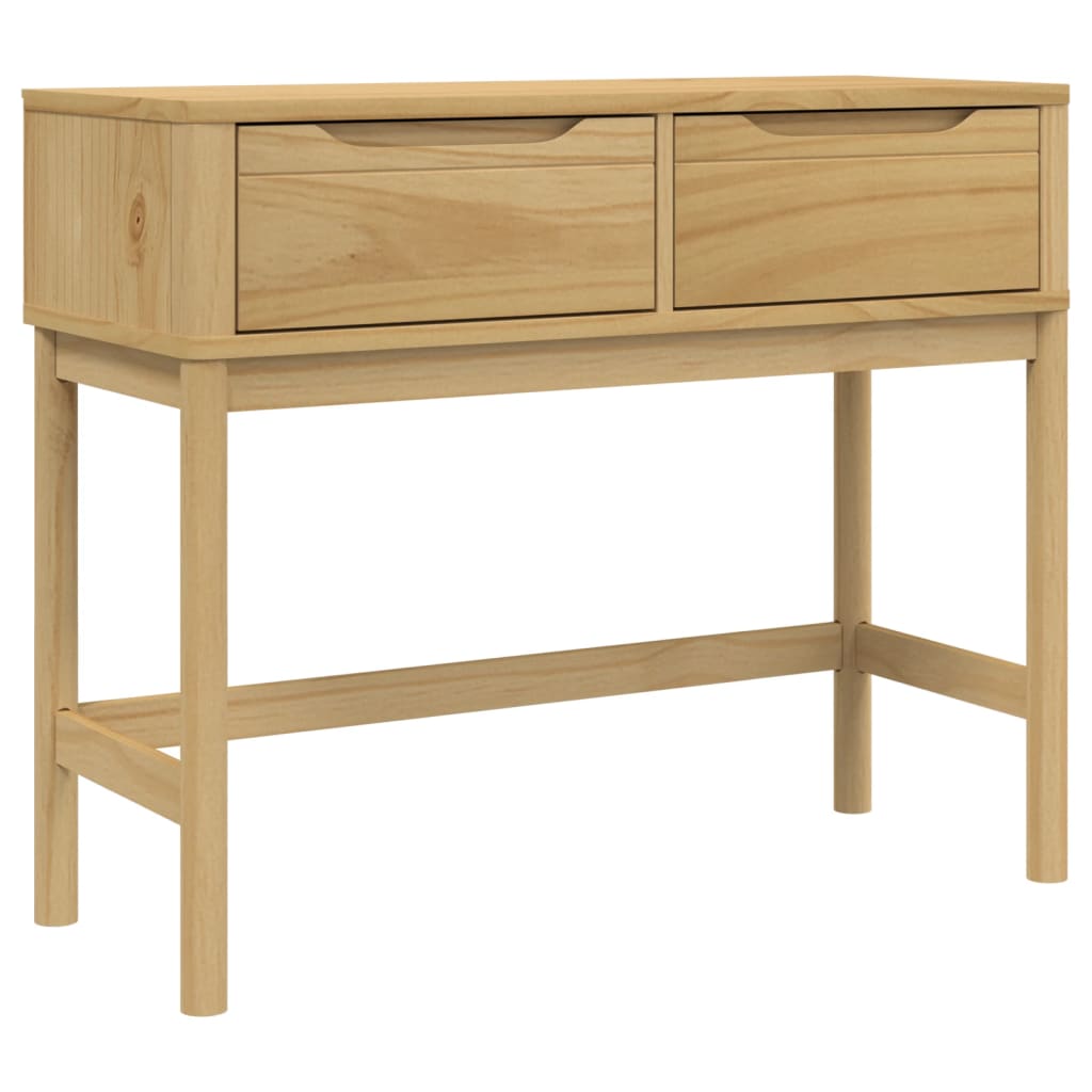 vidaXL Konsolentisch FLORO Wachsbraun 89,5x36,5x73cm Massivholz Kiefer