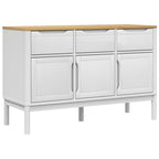 vidaXL Sideboard FLORO Weiß 114x43x74 cm Massivholz Kiefer