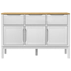 vidaXL Sideboard FLORO Weiß 114x43x74 cm Massivholz Kiefer