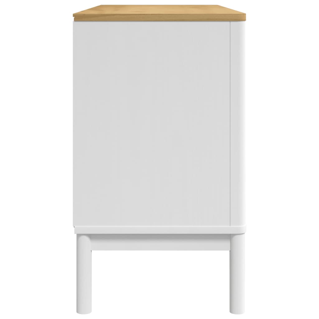 vidaXL Sideboard FLORO Weiß 114x43x74 cm Massivholz Kiefer