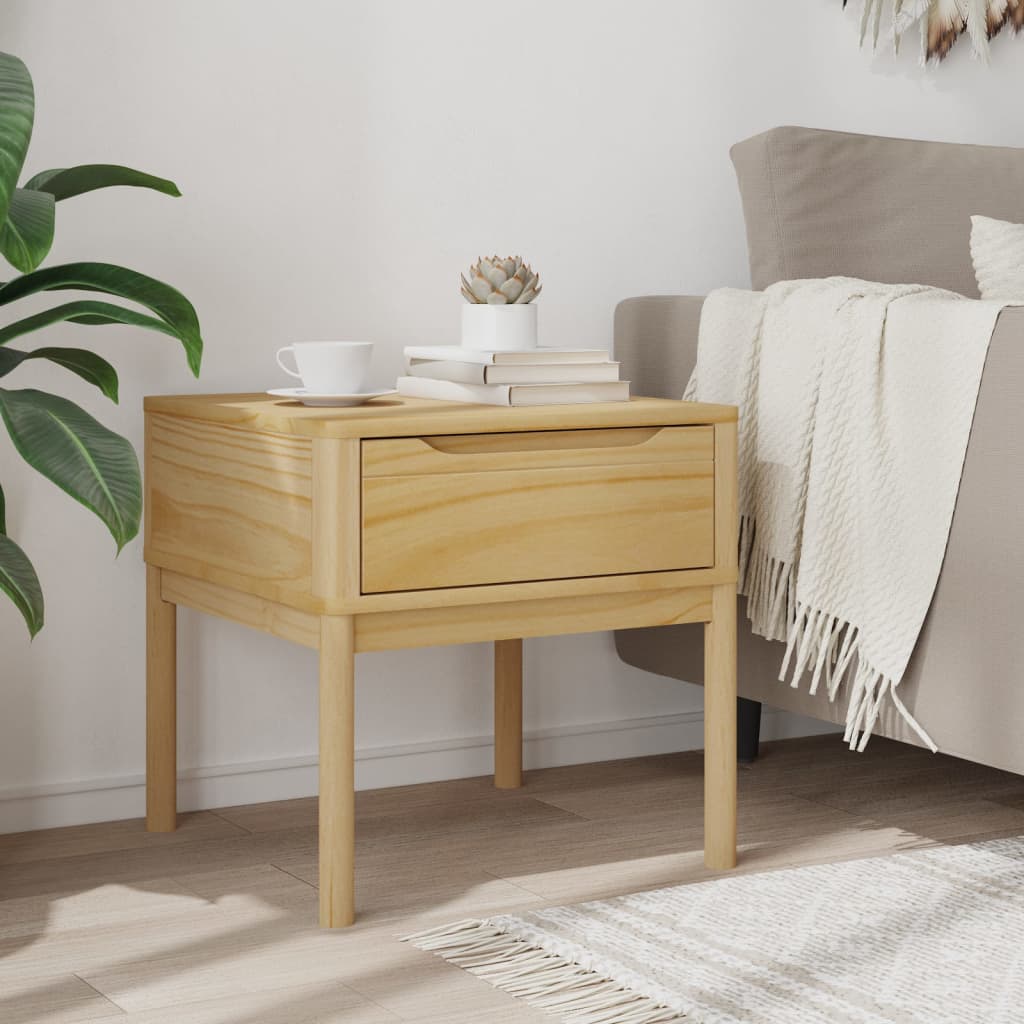 vidaXL Lampentisch FLORO Wachsbraun 55x55x54 cm Massivholz Kiefer