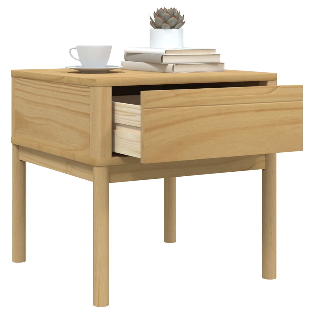 vidaXL Lampentisch FLORO Wachsbraun 55x55x54 cm Massivholz Kiefer