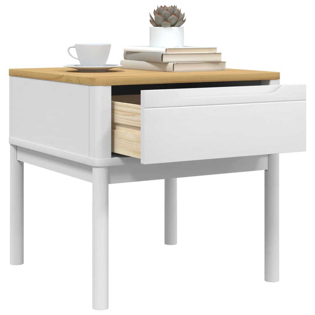 vidaXL Lampentisch FLORO Weiß 55x55x54 cm Massivholz Kiefer